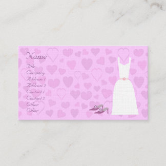 Carte De Visite Coeurs de bande dessinée, robe et wedding planner