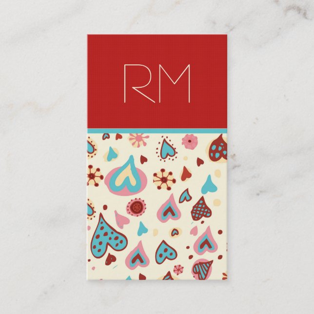 Carte De Visite Coeurs de la Saint Valentin Motif-Modèle (Devant)