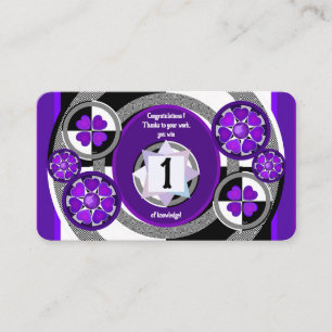 Carte De Visite Coeurs violets B&W battants