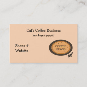 Carte De Visite Coffee Bean Connexion Orange et Brown