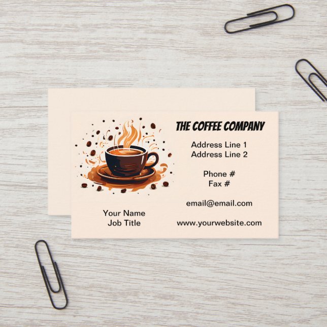 Carte De Visite Coffee Bean Roasters commerce de gros (Devant/Arrière en situation)