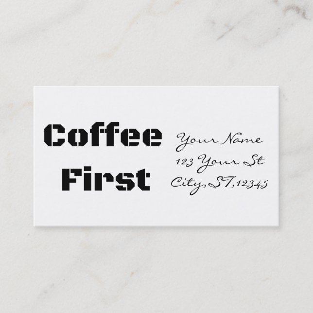 Carte De Visite Coffee First Thunder_Cove (Devant)