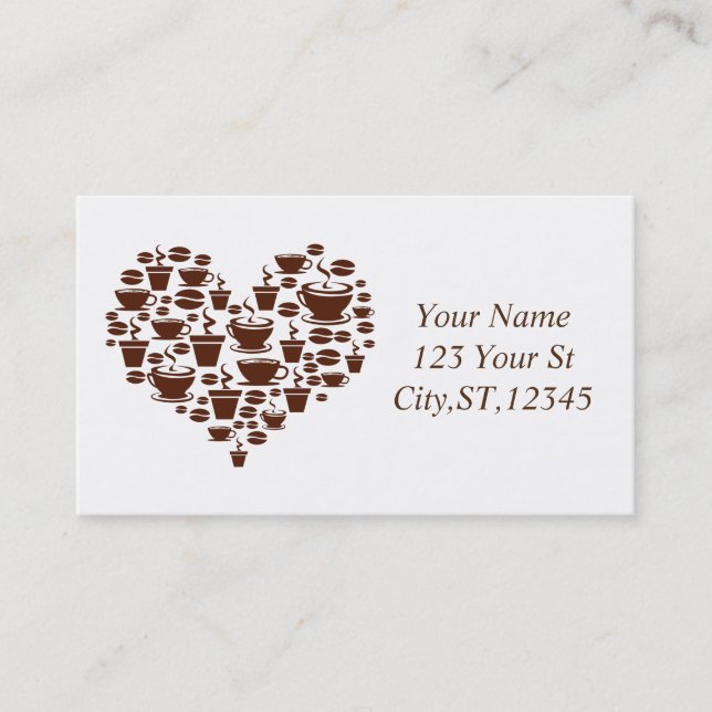 Carte De Visite Coffee Lover Heart Thunder_Cove (Devant)