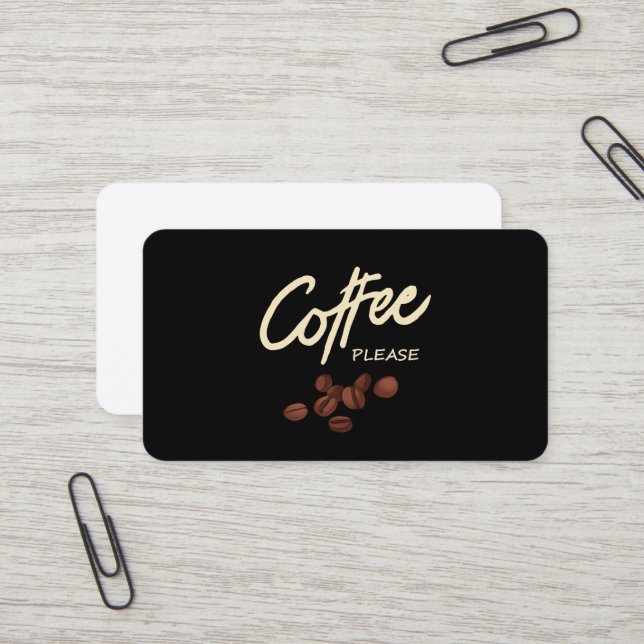 Carte De Visite Coffee Please Coffee Lover (Devant/Arrière en situation)
