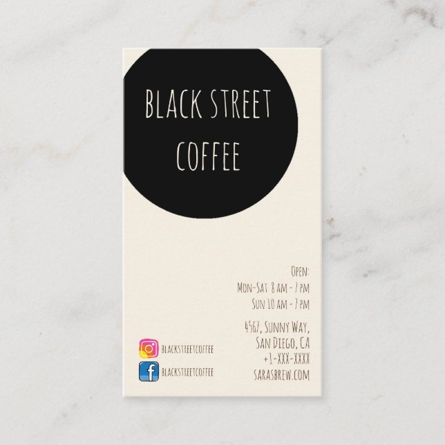 Carte De Visite coffeeshop frais de café de brew (Devant)