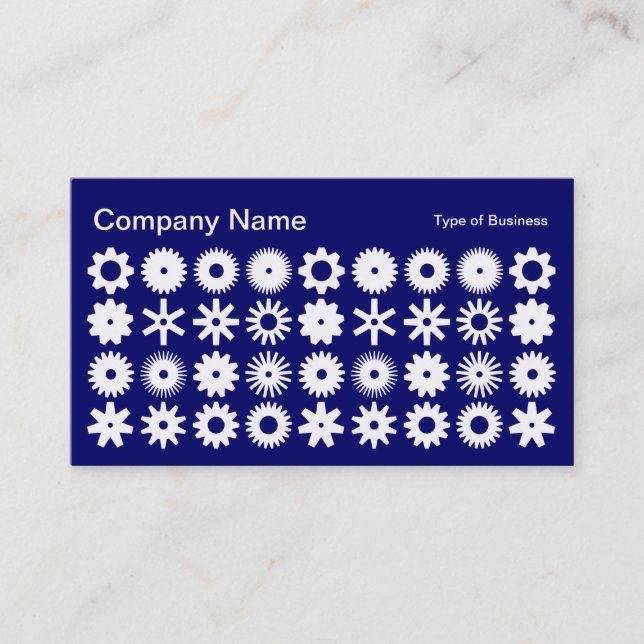 Carte De Visite Cogs - Blanc sur Deep Navy (Devant)