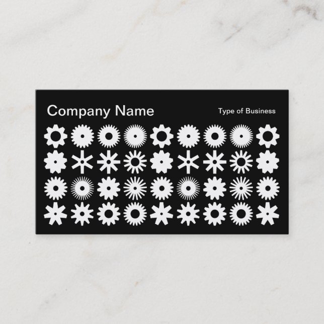 Carte De Visite Cogs - Blanc sur noir (Devant)