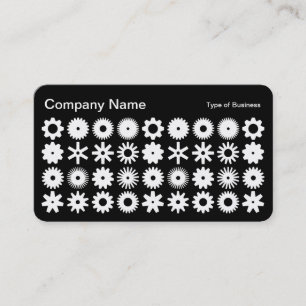 Carte De Visite Cogs - Blanc sur Noir - Noir sur Blanc