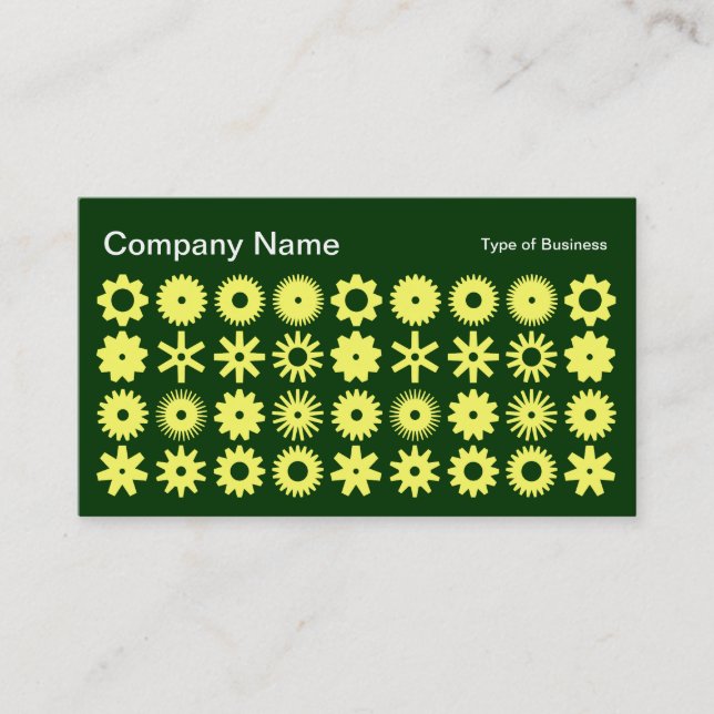 Carte De Visite Cogs - Citron sur la forêt foncée Vert (Devant)