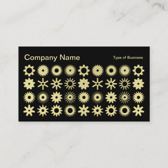 Carte De Visite Cogs - couleur or 3D (Devant)