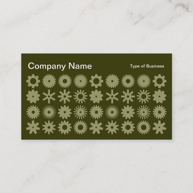 Carte De Visite Cogs - Kaki sur olive foncé (Devant)
