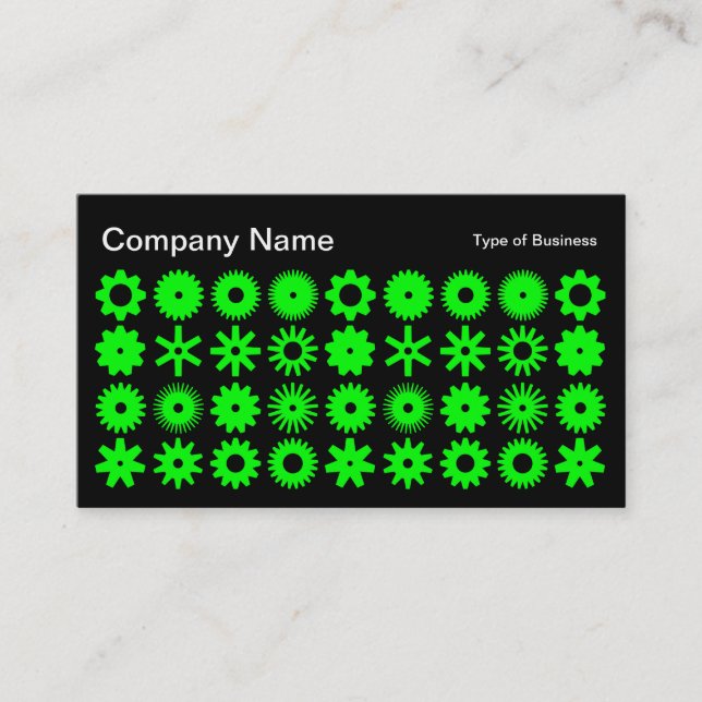 Carte De Visite Cogs - Vert sur Noir (Devant)