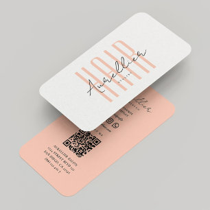 Carte De Visite Coiffeur barbier minimaliste Script pêche