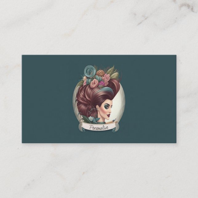 Carte De Visite Coiffeur Beauté Parlant Salon Cosmétique Boutique (Devant)