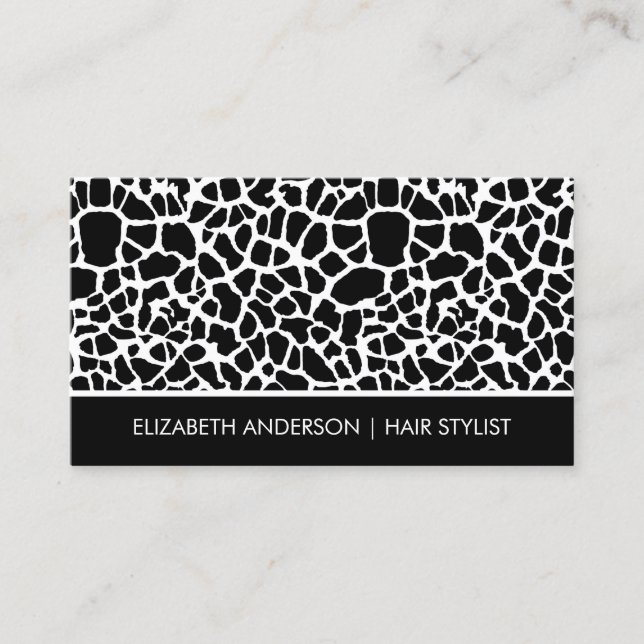 Carte De Visite Coiffeur Black Giraffe (Devant)