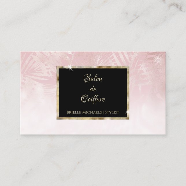 Carte De Visite Coiffeur Blush Gold (Devant)