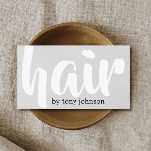 Carte De Visite Coiffeur Cheveux Gris Clair Texture Blanc Gras Mod
