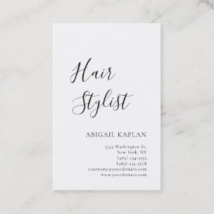 Carte De Visite Coiffeur cheveux lisses Moderne Minimaliste Élégan