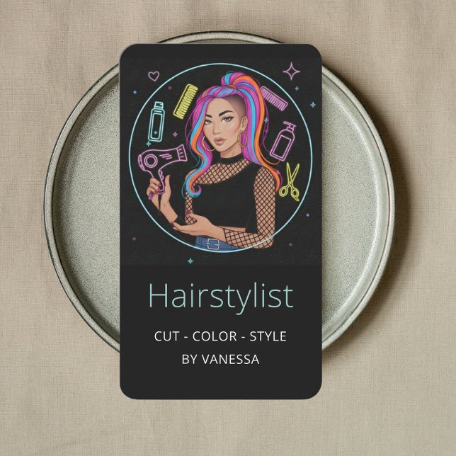 Carte De Visite Coiffeur Chic Coiffeur Coloriste Élégant (Créateur téléchargé)