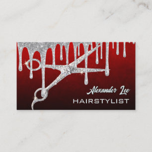 Carte de Visite Coiffeur Ciseaux Argentés Velvet R