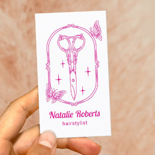 Carte De Visite Coiffeur Ciseaux Mignons & Papillon Salon de Beaut