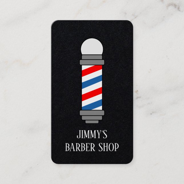 Carte De Visite Coiffeur classique rouge et bleu (Devant)