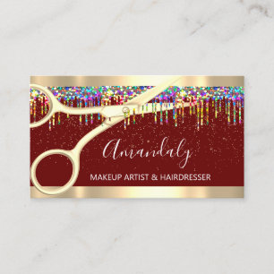 Carte De Visite Coiffeur Coiffeur Scisseuses d'or