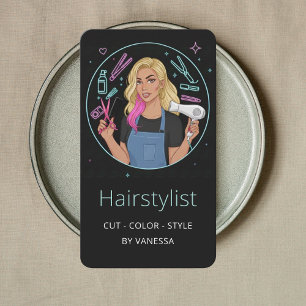 Carte De Visite Coiffeur Coiffeuse Coloriste Coupes de Cheveux