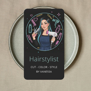 Carte De Visite Coiffeur Coiffeuse Coloriste Élégant Moderne