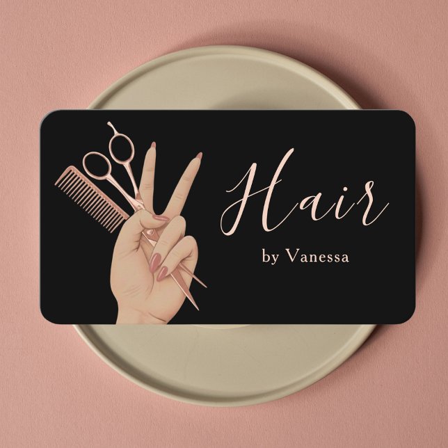 Carte De Visite Coiffeur Coiffeuse Salon de Coiffure Chic (Créateur téléchargé)