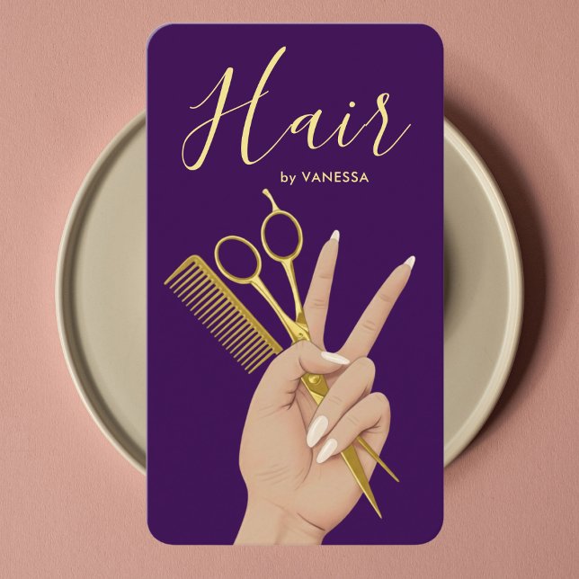 Carte De Visite Coiffeur Coiffeuse Salon de Coiffure Luxe Élégant (Créateur téléchargé)