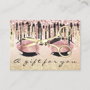 Carte De Visite Coiffeur de certificats-cadeaux Rose Blus Maquilla