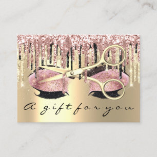 Carte De Visite Coiffeur de certificats-cadeaux Rose Gold Maquilla