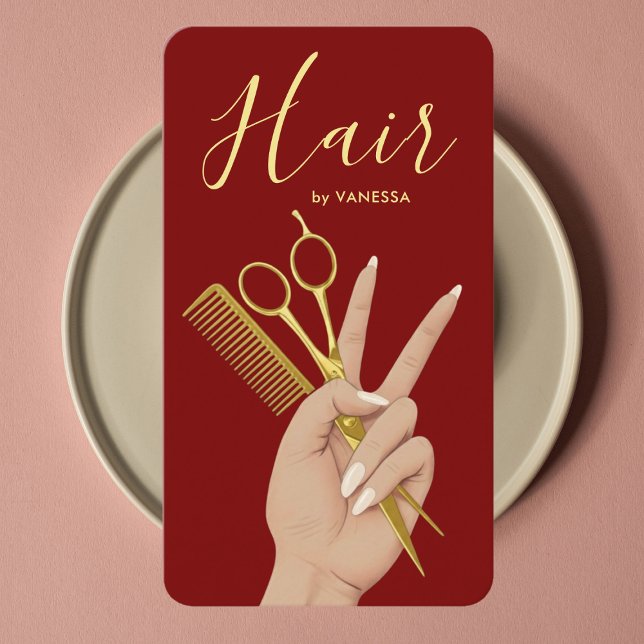 Carte De Visite Coiffeur de Luxe Coiffeur Salon de Coiffure Élégan (Créateur téléchargé)