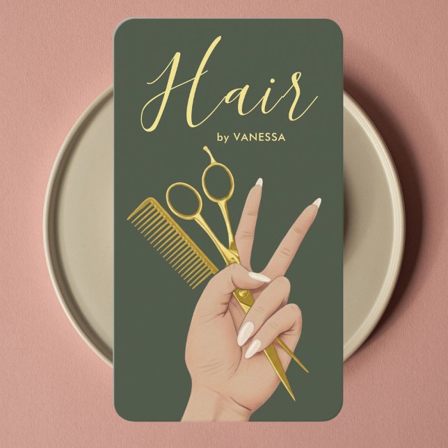 Carte De Visite Coiffeur de Luxe Coiffeur Salon de Coiffure Élégan (Créateur téléchargé)