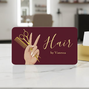 Carte De Visite Coiffeur de Luxe Coiffeuse Moderne Bourgogne