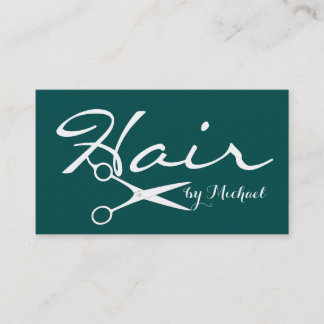 Carte De Visite Coiffeur Élégant Fond Vert Jungle Profond