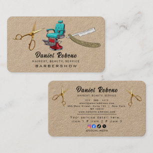 Carte De Visite Coiffeur Élégant Minimaliste