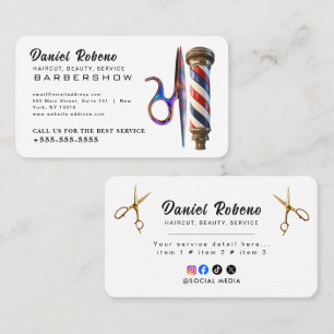 Carte De Visite Coiffeur Élégant Minimaliste