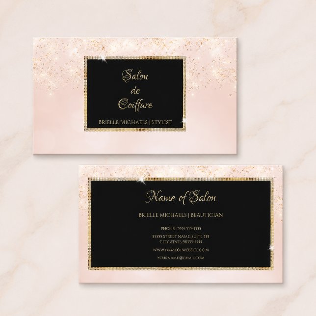 Carte De Visite Coiffeur Élégant Rose Gold (Créateur téléchargé)