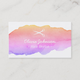 Carte De Visite Coiffeur indépendant de rose à la mode d'aquarel