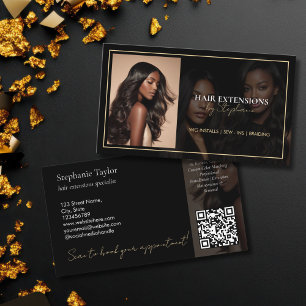 Carte De Visite Coiffeur Luxueux Élégant Extensions Perruques Pho