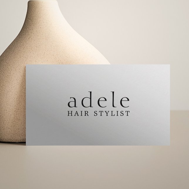 Carte De Visite Coiffeur Minimal Élégant Faux Argent (Créateur téléchargé)