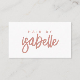Carte De Visite Coiffeur Minimaliste Dusty Pink Script