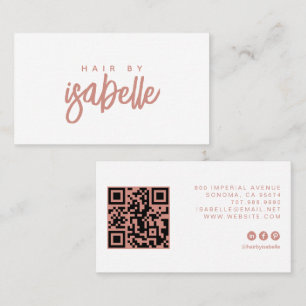 Carte De Visite Coiffeur Minimaliste Dusty Pink Script