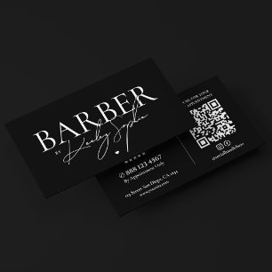 Carte De Visite Coiffeur Minimaliste Élégant Barbier 