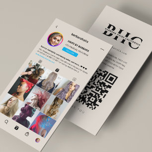 Carte De Visite Coiffeur Minimaliste Grille Instagram Salon Spa Sa