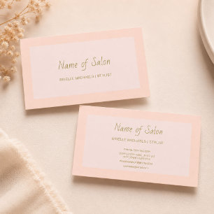 Carte De Visite Coiffeur Minimaliste Soft Peach