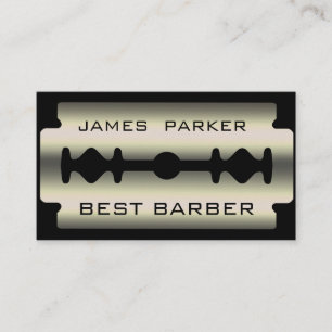Carte De Visite Coiffeur moderne de coiffeur audacieux d'argent de