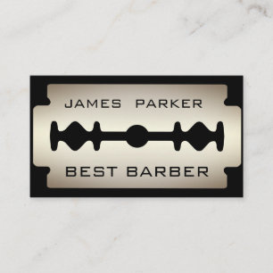 Carte De Visite Coiffeur moderne de logo de lame de rasoir de
